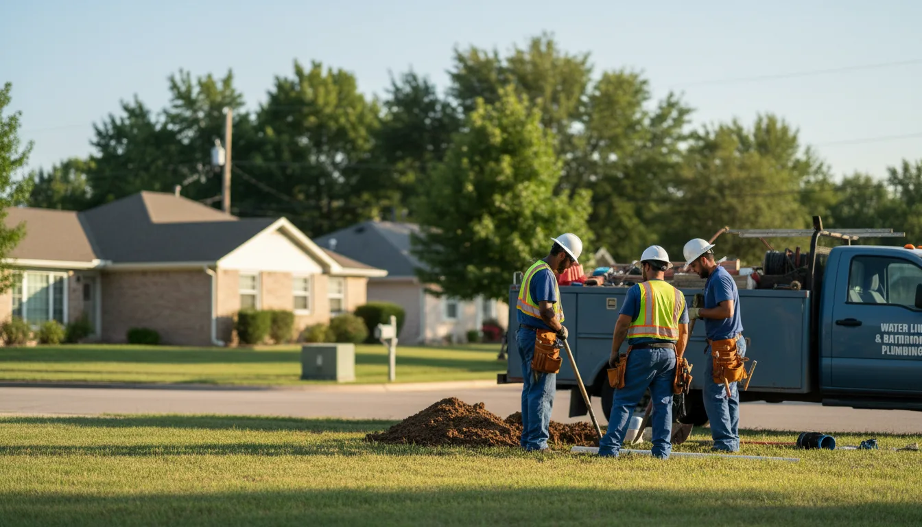 Residential water line and bathroom plumbing service in New Harmony, IN